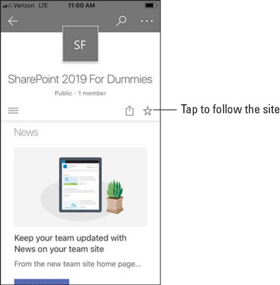 Cách chia sẻ và theo dõi trang web SharePoint