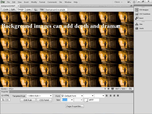 Comment insérer une image darrière-plan dans Dreamweaver