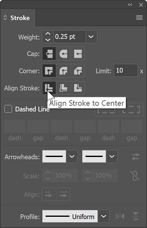 Cómo cambiar el ancho y el tipo de un trazo en Illustrator CC