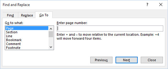 Cómo usar el comando Ir a en Word 2016