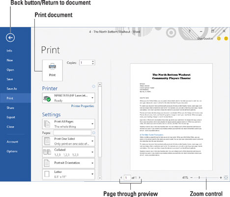 Cómo obtener una vista previa de un documento antes de imprimirlo en Word 2016