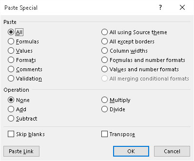 Cómo usar Pegado especial en Excel 2016
