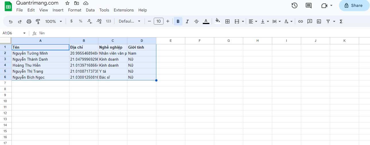 Cómo crear mapas personalizados en Google Sheets