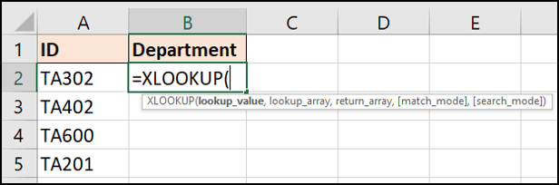 Как использовать функцию XLOOKUP в Excel