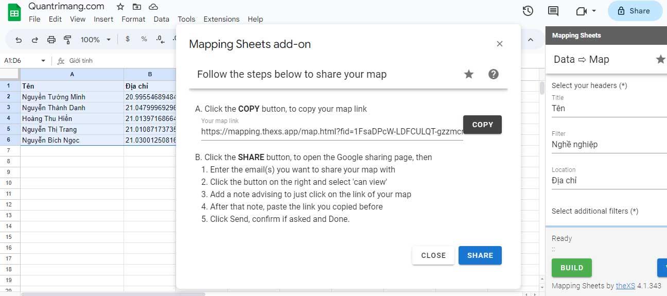 Cómo crear mapas personalizados en Google Sheets