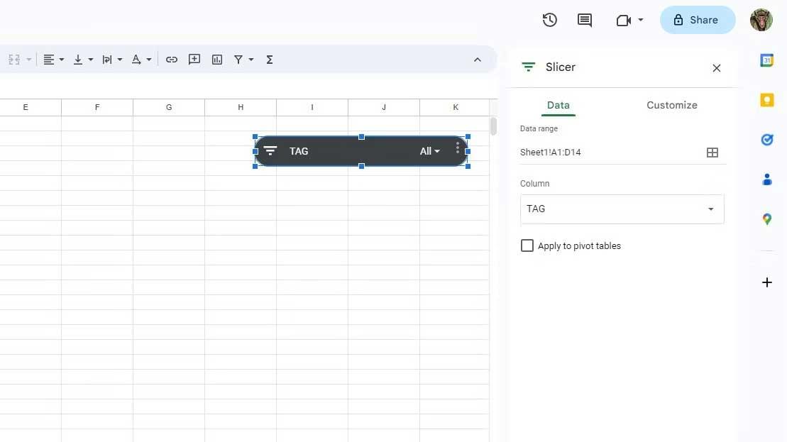 Cómo usar Slicer en Google Sheets para filtrar datos rápidamente