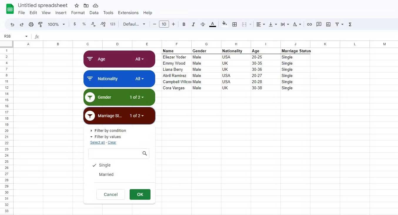 Cómo usar Slicer en Google Sheets para filtrar datos rápidamente
