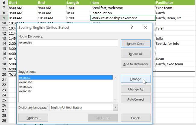 Excel 2016 – Урок 11. Проверка орфографии в таблицах Excel
