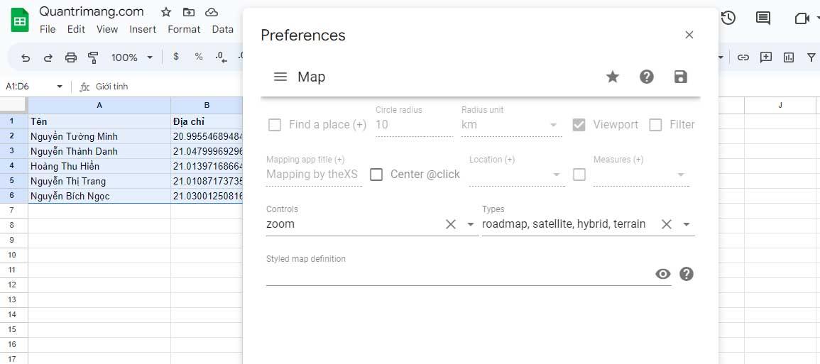 Cómo crear mapas personalizados en Google Sheets