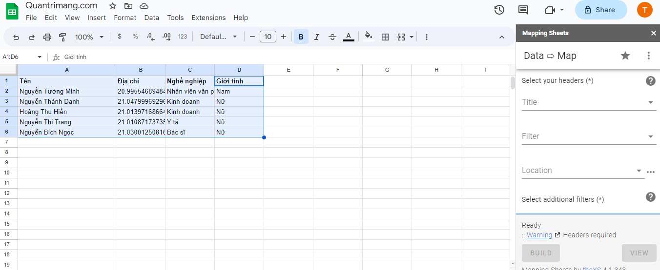 Cómo crear mapas personalizados en Google Sheets