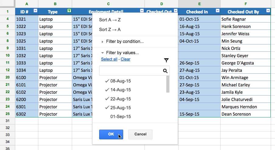 Hojas de cálculo de Google (Parte 9): ordenar y filtrar datos
