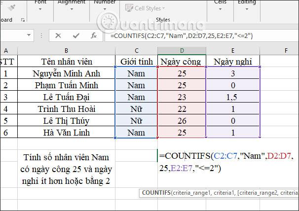 Функция COUNTIFS, как использовать функцию подсчета ячеек в соответствии с несколькими условиями в Excel