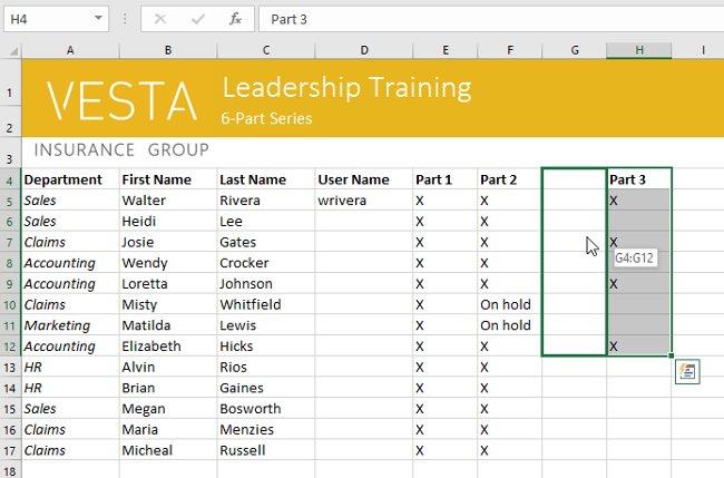 Excel 2016 - レッスン 5: セルと範囲の基本概念