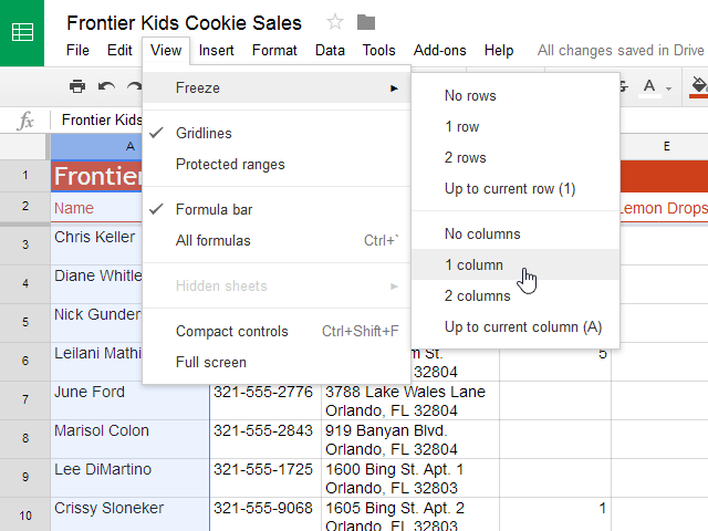 Hojas de cálculo de Google (Parte 2): modificar columnas, filas y celdas