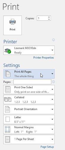 Guía completa de Word 2016 (Parte 11): Impresión de texto