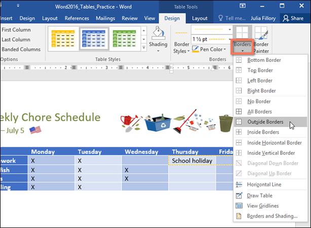 Cómo insertar y crear tablas en Word 2016