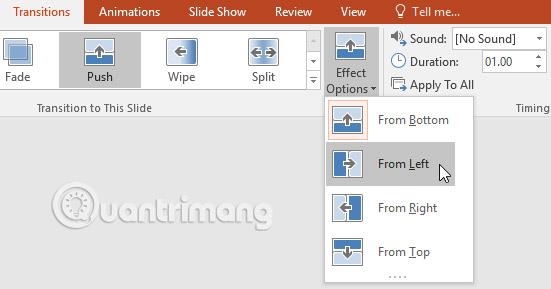 PowerPoint 2016: применение эффектов перехода