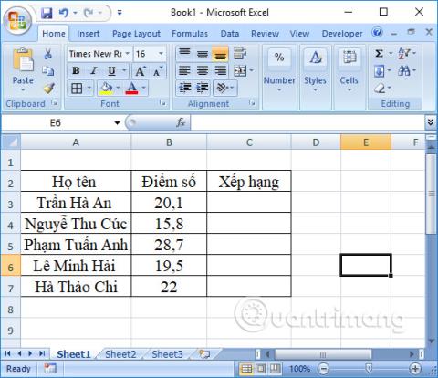 วิธีจัดอันดับใน Excel โดยใช้ฟังก์ชัน RANK