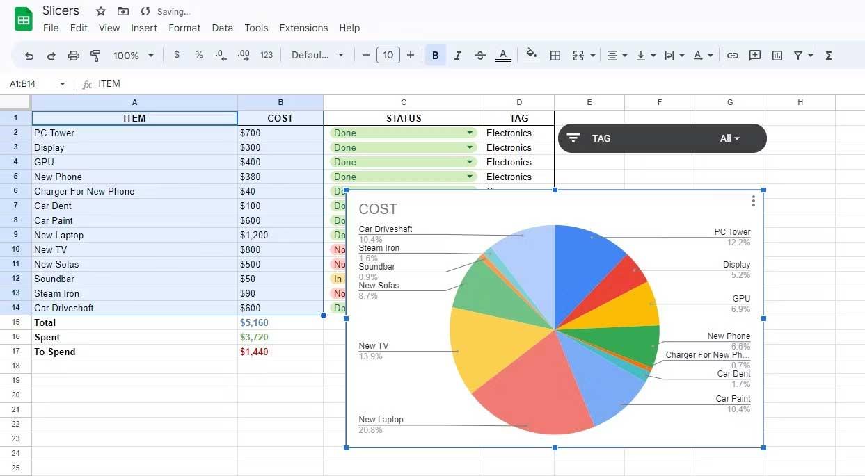 Cómo usar Slicer en Google Sheets para filtrar datos rápidamente