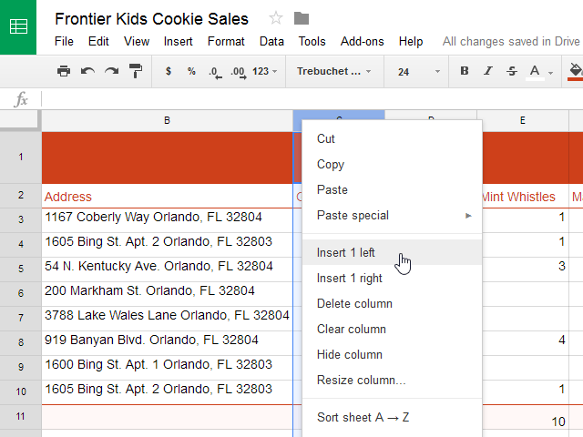 Hojas de cálculo de Google (Parte 2): modificar columnas, filas y celdas