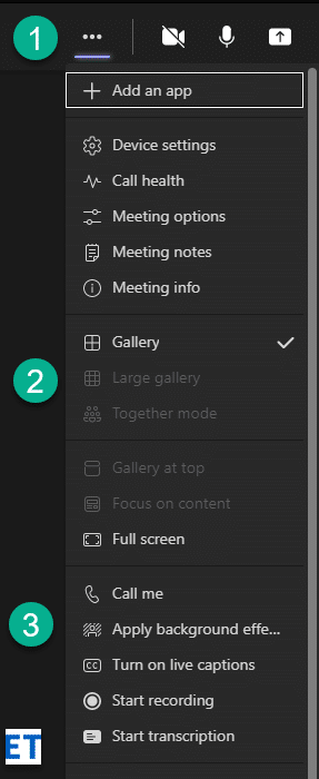 Comment passer à la grille de la galerie dans Microsoft Teams ?