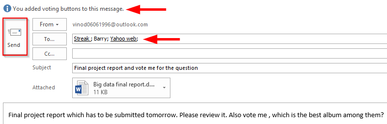 Outlook 2016 및 2019 메시지에 대한 사용자 지정 투표 버튼 만들기