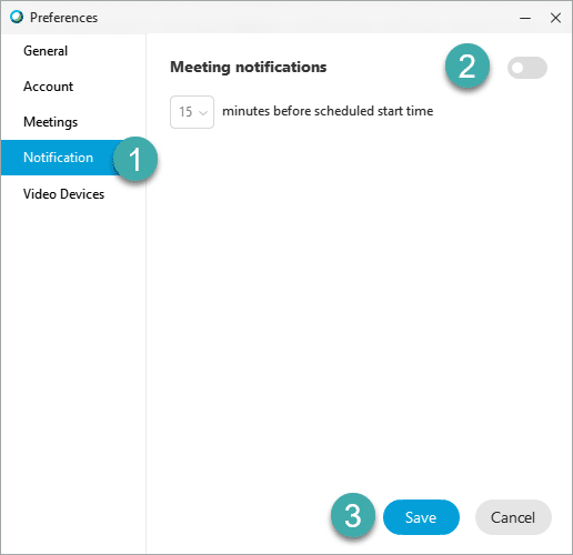 CiscoWebexからのデスクトップ会議のリマインダーとアラートを無効にします