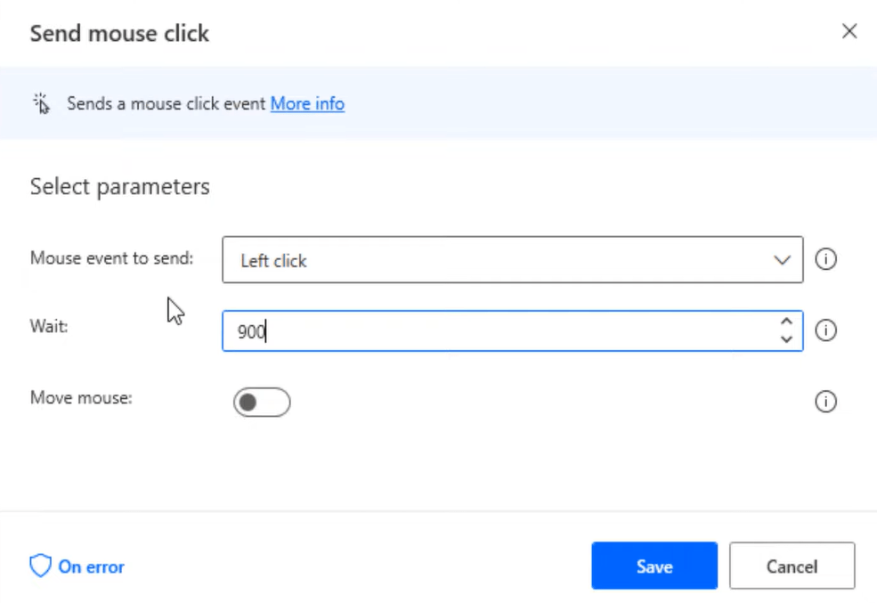 Power Automate Desktop : comment utiliser la fonction Envoyer un clic de souris