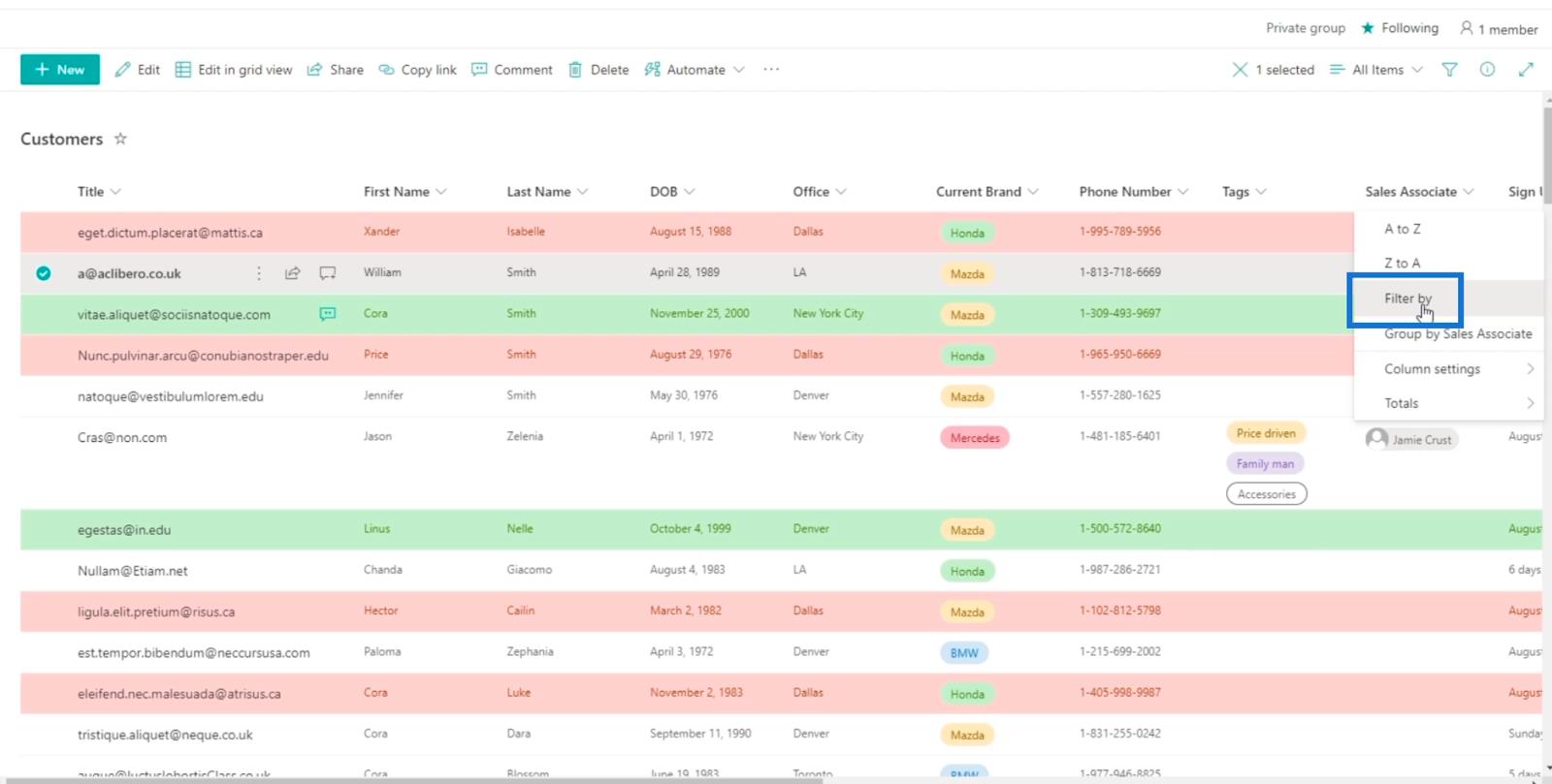 SharePoint リスト アラートのセットアップ