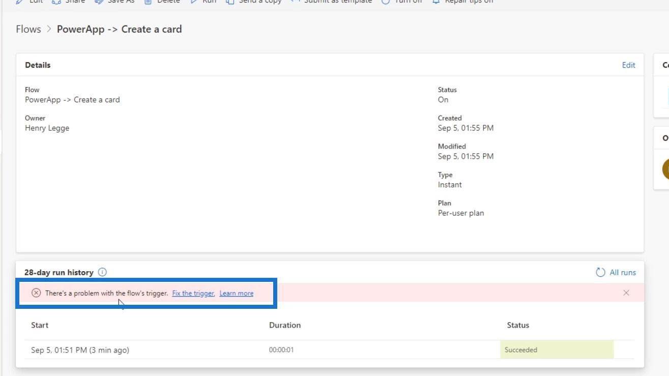 Microsoft Power Automate への PowerApps の統合
