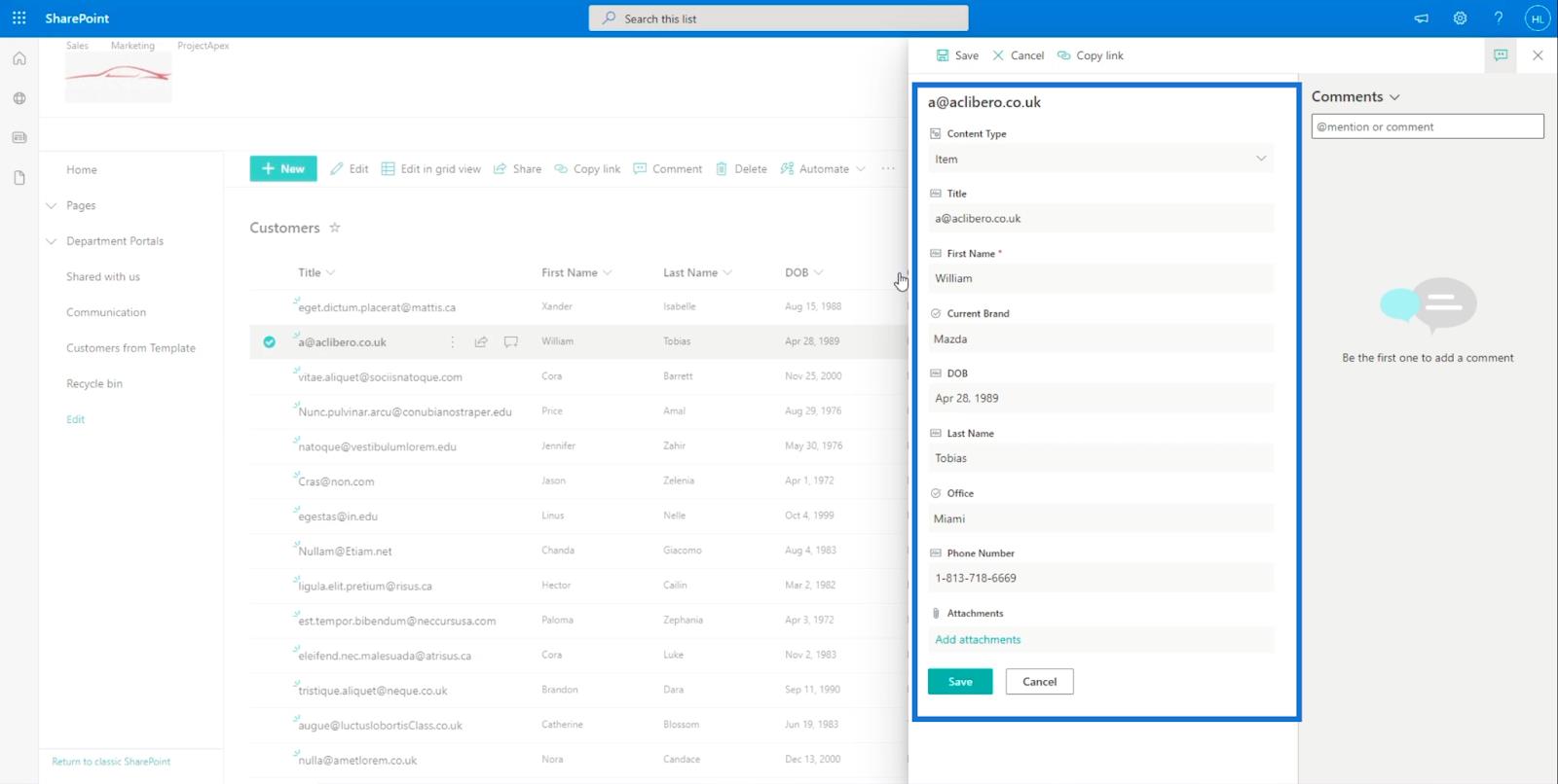 SharePoint リスト アイテム: 単一および複数のアイテムの編集