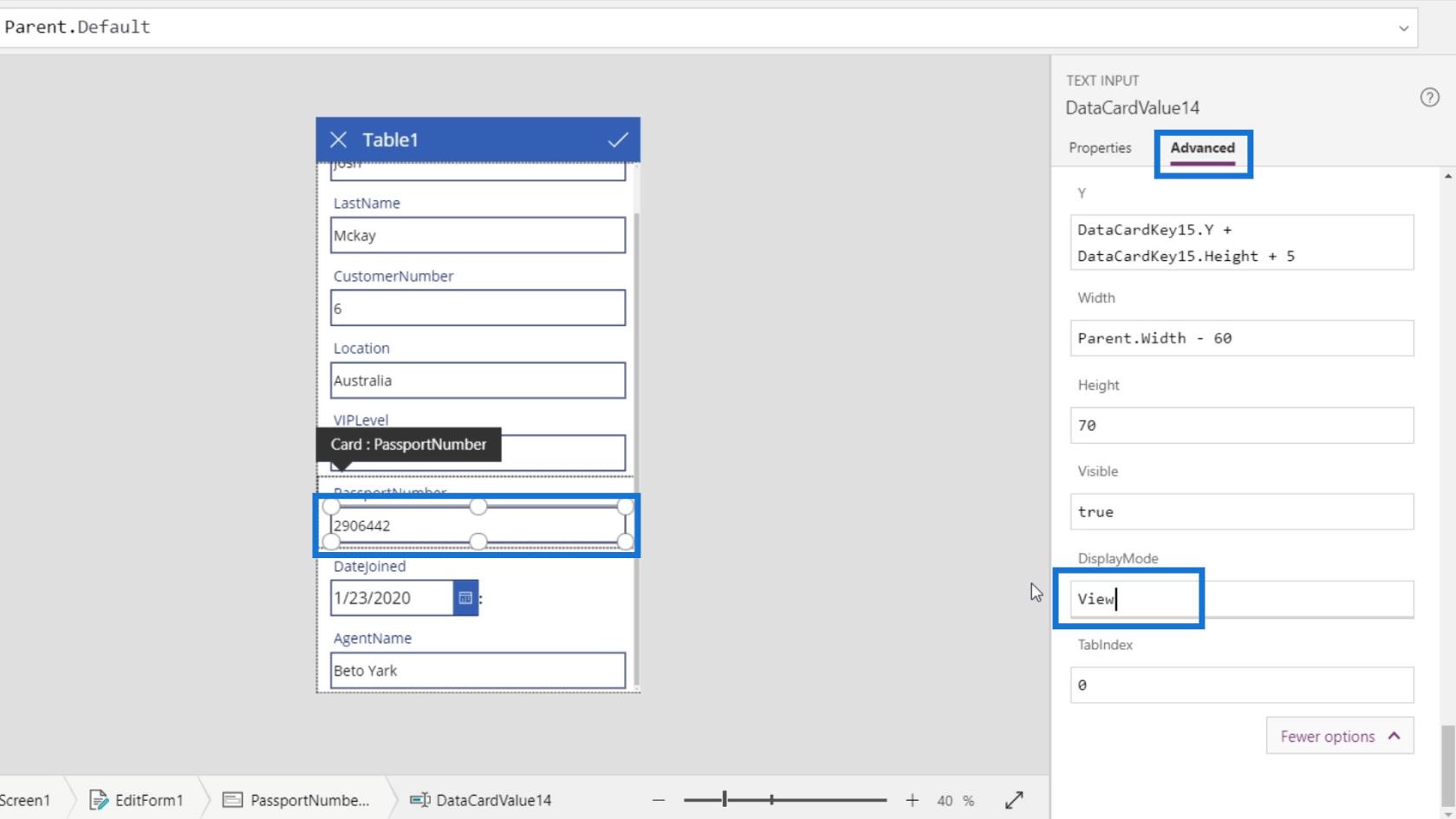 PowerApps 画面: 編集と更新