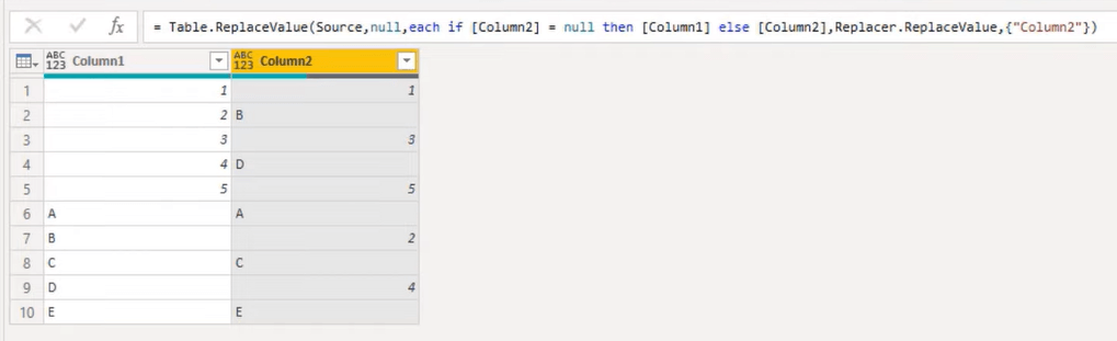 COALESCE 運算符：Power Query 應用程序