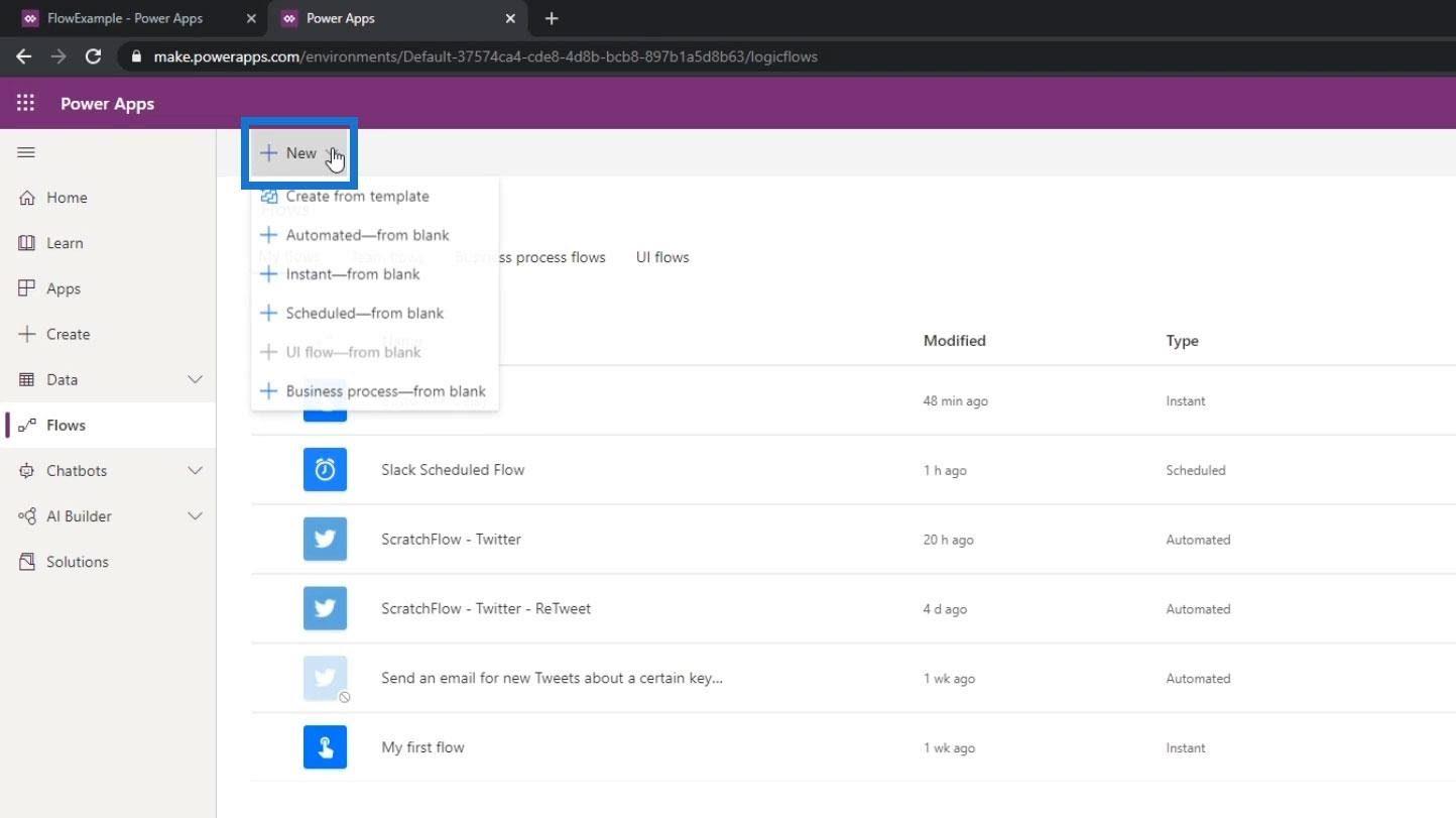 Microsoft Power Automate への PowerApps の統合