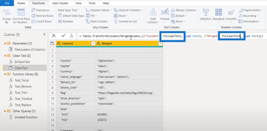Power Query でのカスタム テキスト クリーニング関数の作成