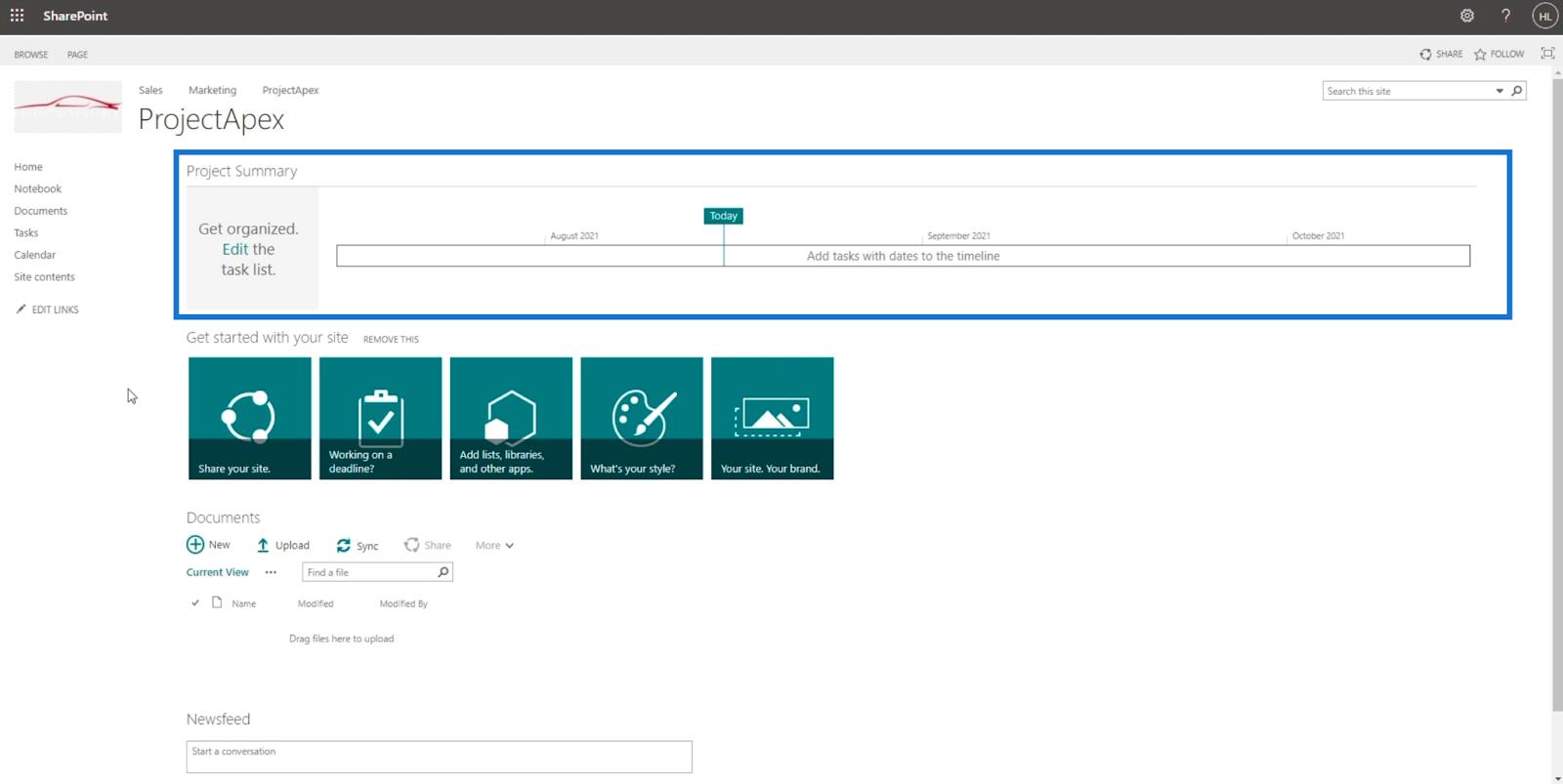SharePoint 項目網站：創建和配置