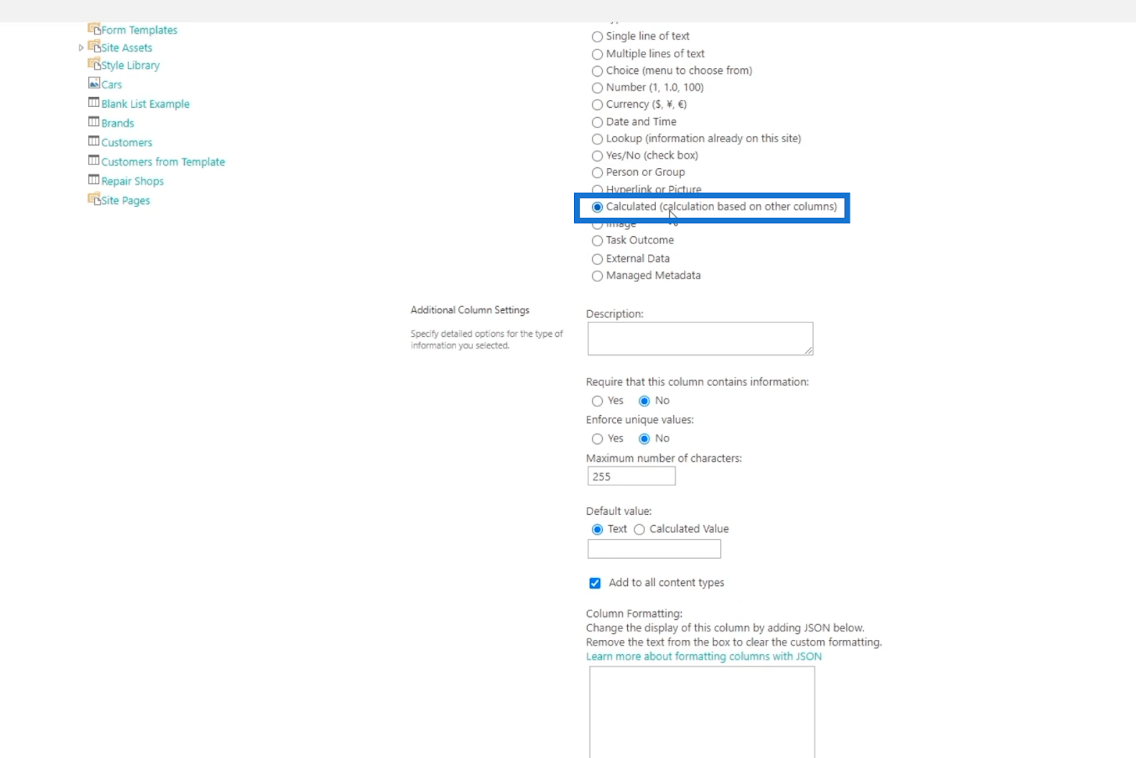 SharePoint リスト カレンダー ビュー