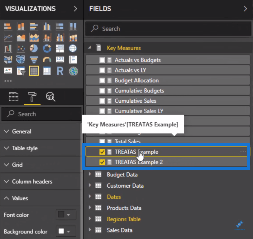 LuckyTemplates の TREATAS 関数の詳細