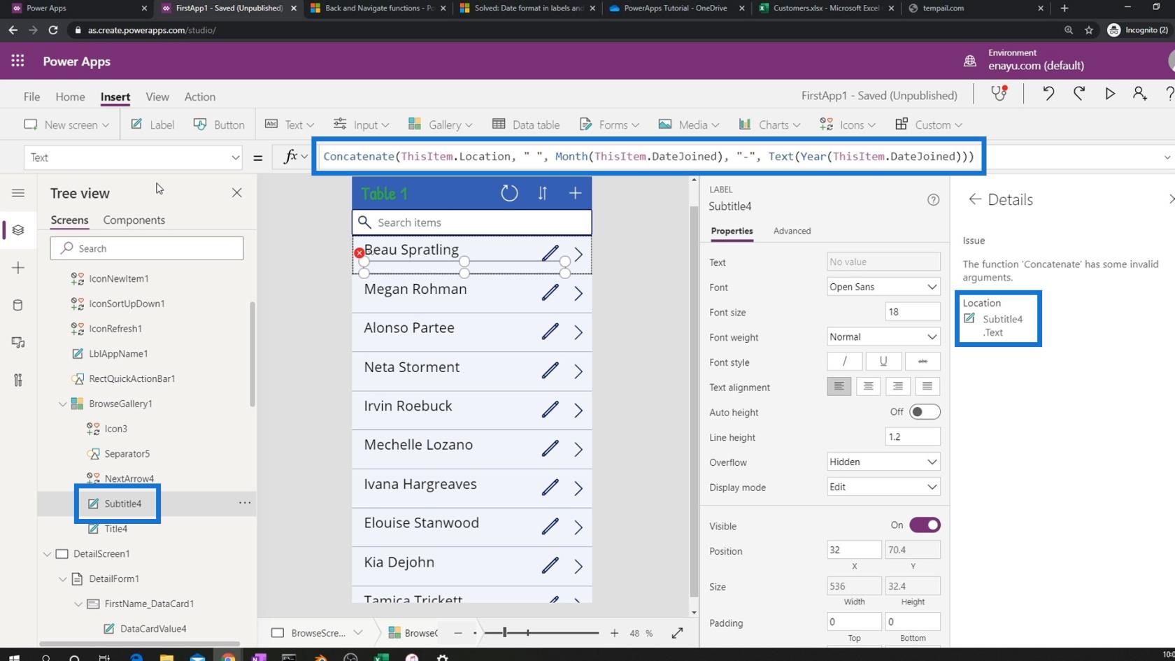 Microsoft Power Apps チュートリアル |  エラーチェック