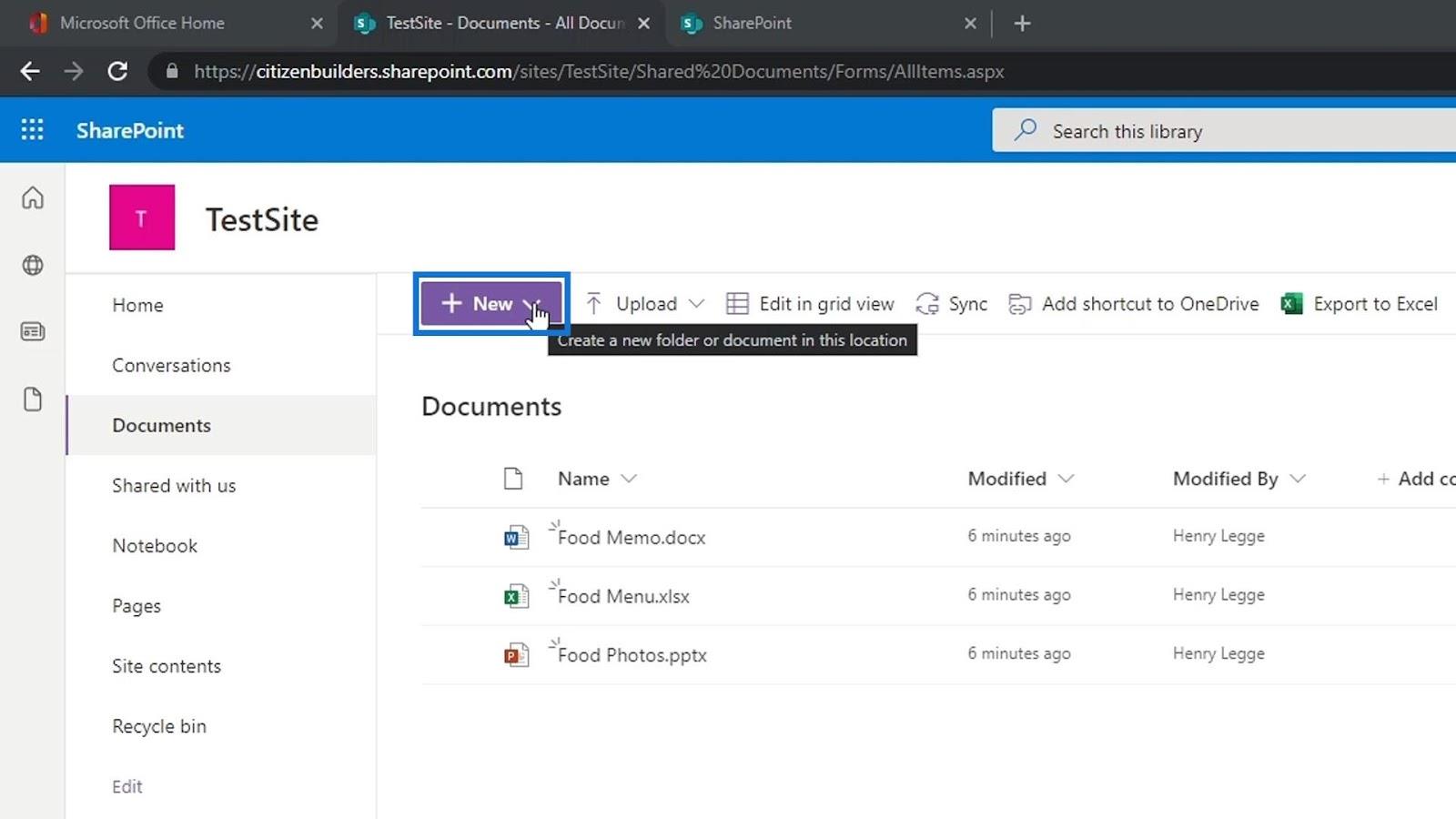 SharePoint 文檔庫 |  初學者教程