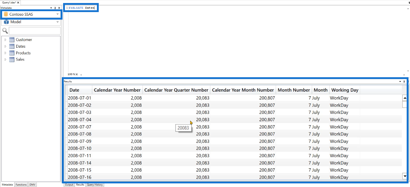 將 DAX Studio 連接到 LuckyTemplates 和 SSAS