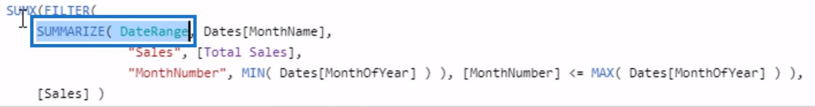 基於 LuckyTemplates 月平均結果的累計總數