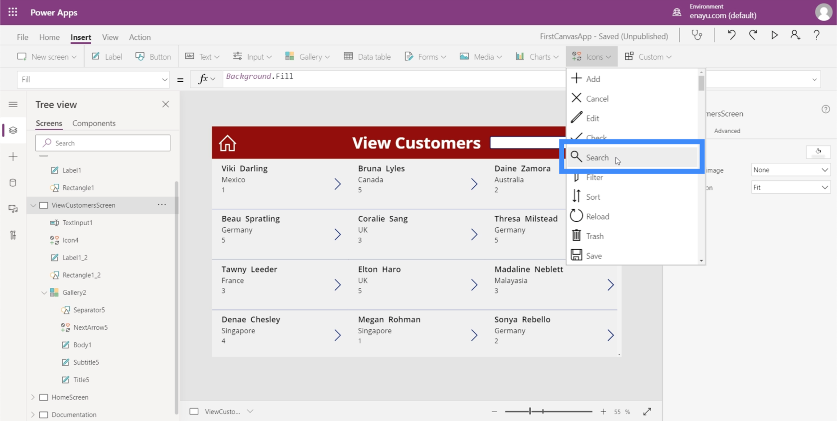 PowerApps 検索フィールド: 追加およびカスタマイズする方法