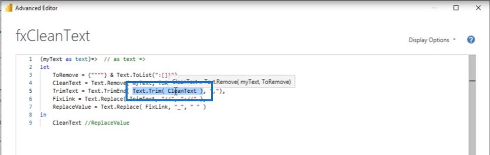 Power Query でのカスタム テキスト クリーニング関数の作成
