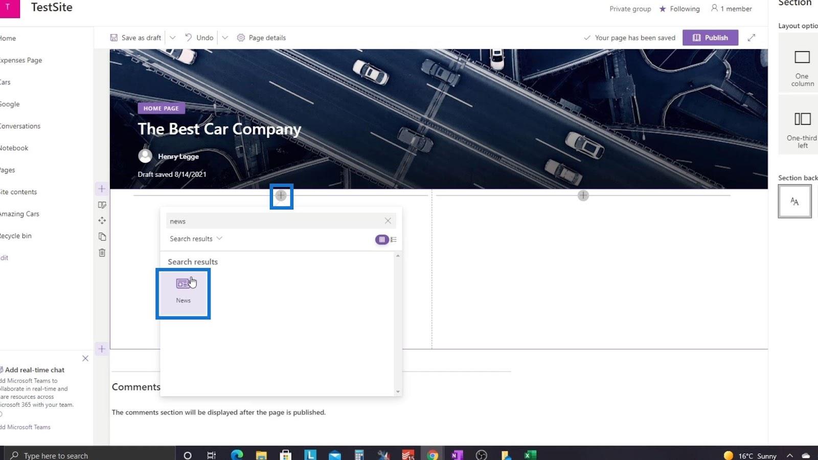 Übersicht und Erstellung der SharePoint-Homepage