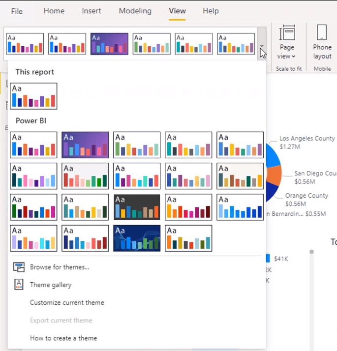 用於統一可視化的 LuckyTemplates 顏色主題