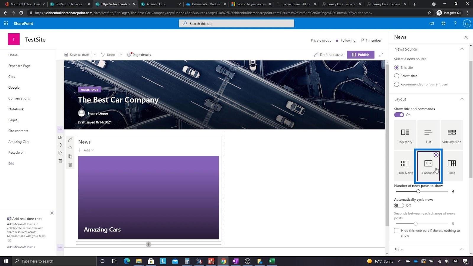 Übersicht und Erstellung der SharePoint-Homepage