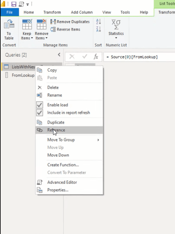 Tutorial do Editor do Power Query: extrair valores de campo de registro de listas