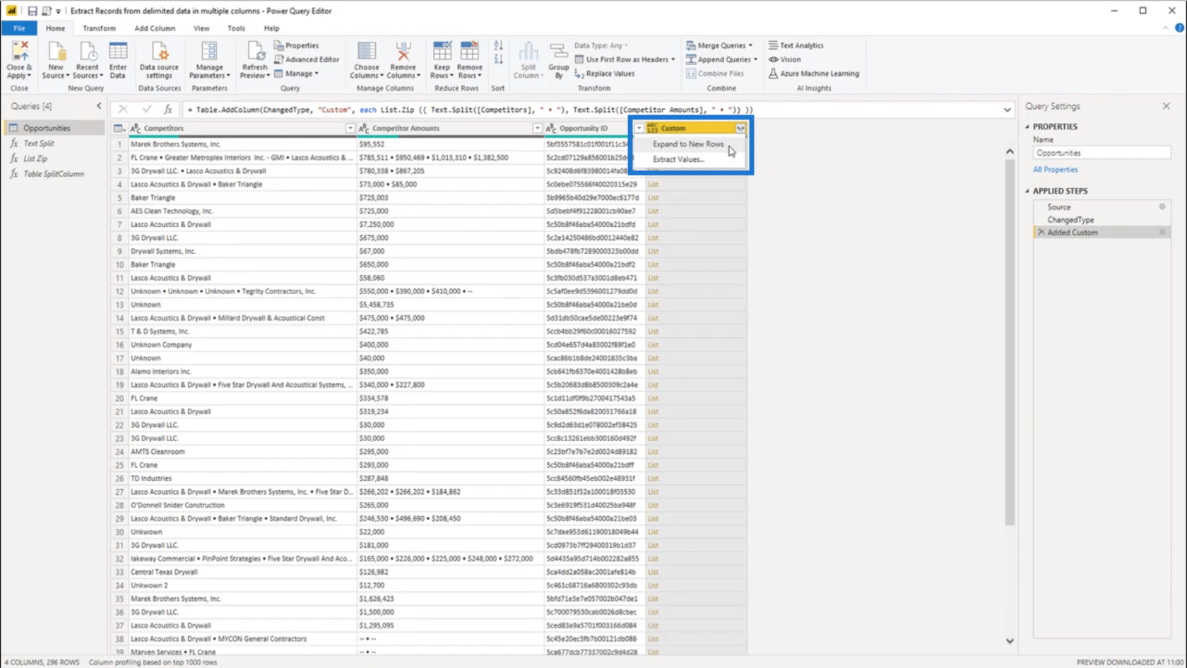 区切り文字で区切られたデータ – LuckyTemplates を使用したレコードの抽出