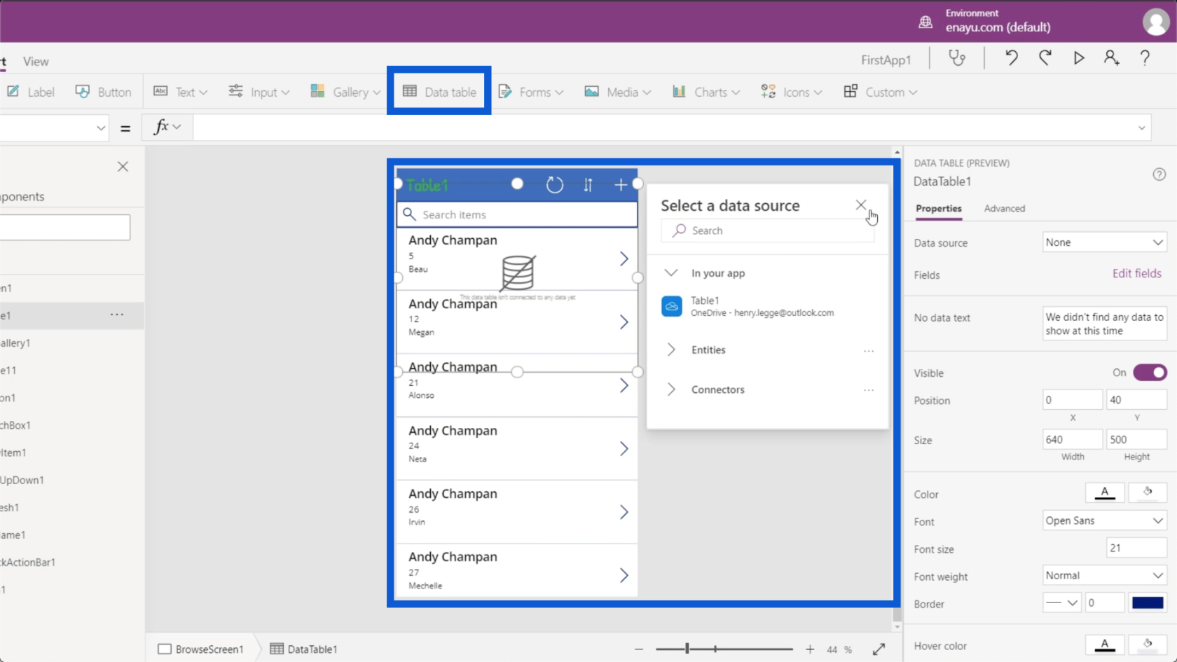 Power Apps 環境：正確設置應用程序元素